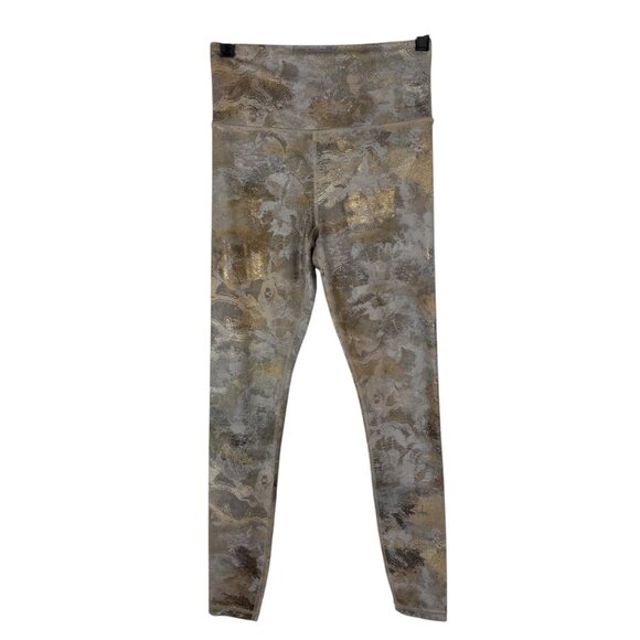 Athleta Elation Gilded Tight Leggings Gold Metallic Size XS Activewear High Rise - Picture 1 of 12
